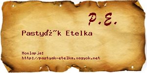 Pastyák Etelka névjegykártya